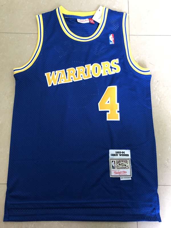 Golden State Warriors 1993/94 Blue #4 WEBBER Classics Basketball Jersey (Stitched) Golden State Warriors 1993/94 Blue #4 WEBBER Classics Basketball Jersey (Stitched)