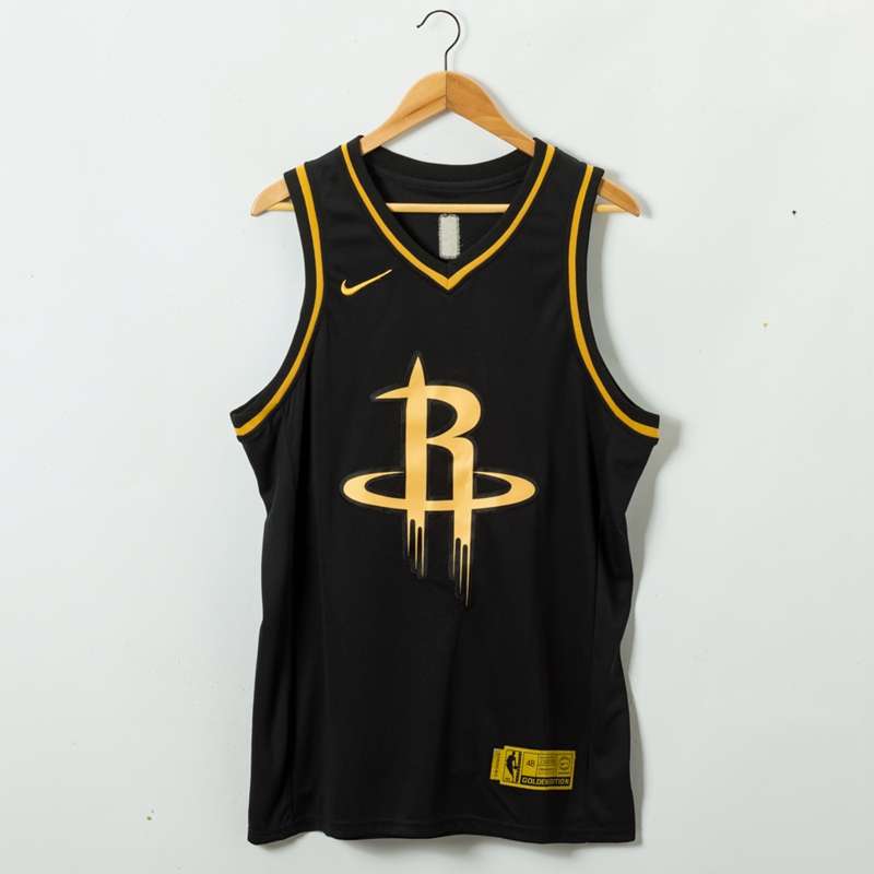 Houston Rockets 2020 Black Gold #0 WESTBROOK Basketball Jersey (Stitched) Houston Rockets 2020 Black Gold #0 WESTBROOK Basketball Jersey (Stitched)