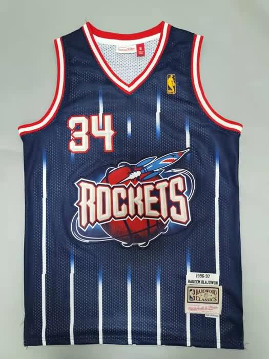 Houston Rockets 1996/97 Dark Blue #34 OLAJUWON Classics Basketball Jersey (Stitched) Houston Rockets 1996/97 Dark Blue #34 OLAJUWON Classics Basketball Jersey (Stitched)