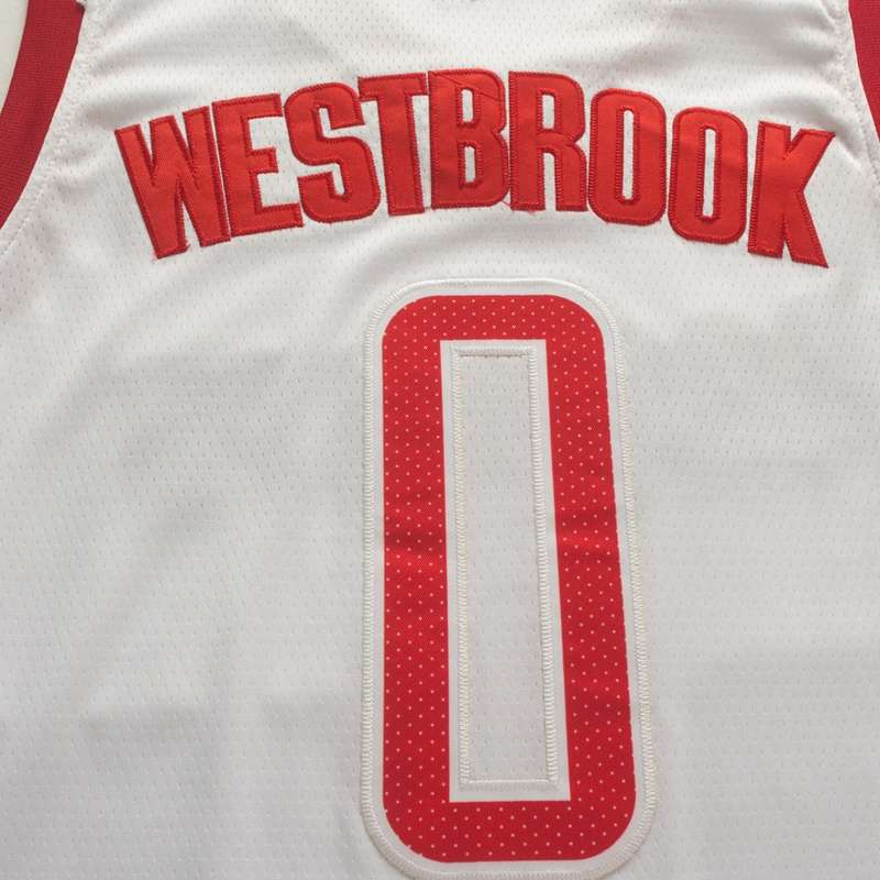 Houston Rockets White #0 WESTBROOK Basketball Jersey (Stitched)