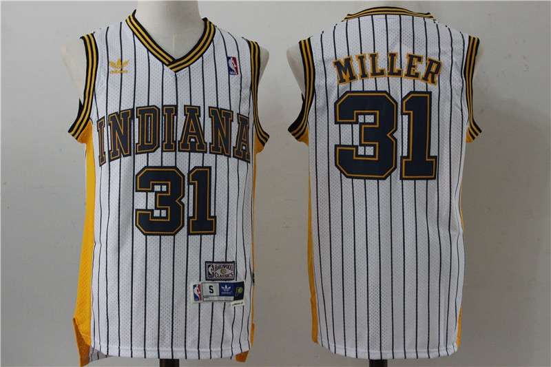 Indiana Pacers White #31 MILLER Classics Basketball Jersey (Stitched) Indiana Pacers White #31 MILLER Classics Basketball Jersey (Stitched)
