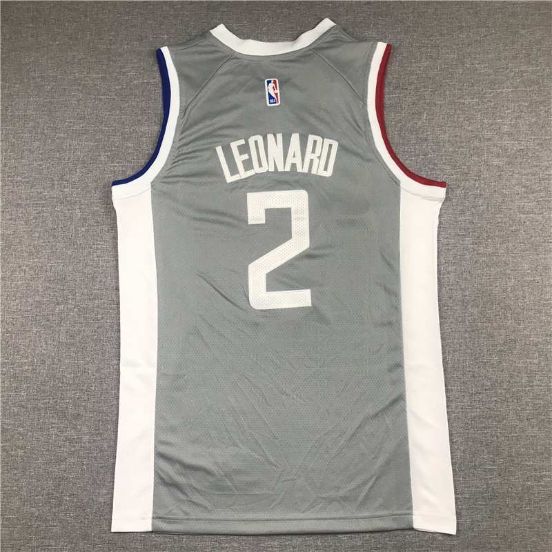 Los Angeles Clippers 20/21 Grey #2 LEONARD Basketball Jersey (Stitched)