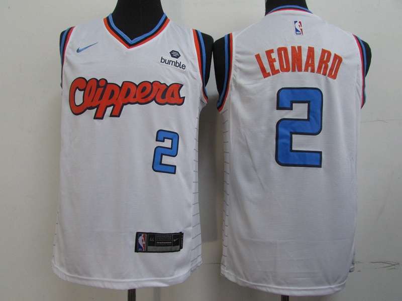 Los Angeles Clippers White #2 LEONARD Basketball Jersey 02 (Stitched) Los Angeles Clippers White #2 LEONARD Basketball Jersey 02 (Stitched)