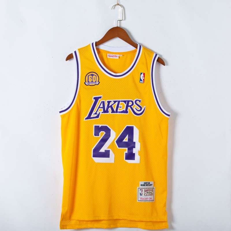 Los Angeles Lakers 2007/08 Yellow #24 BRYANT Classics Basketball Jersey (Stitched)