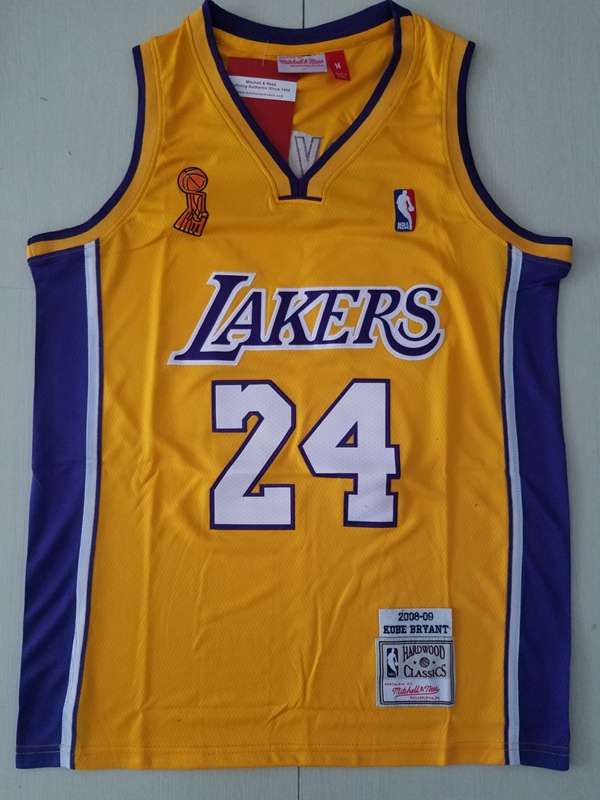 Los Angeles Lakers 2009 Yellow #24 BRYANT Champion Classics Basketball Jersey (Stitched) Los Angeles Lakers 2009 Yellow #24 BRYANT Champion Classics Basketball Jersey (Stitched)