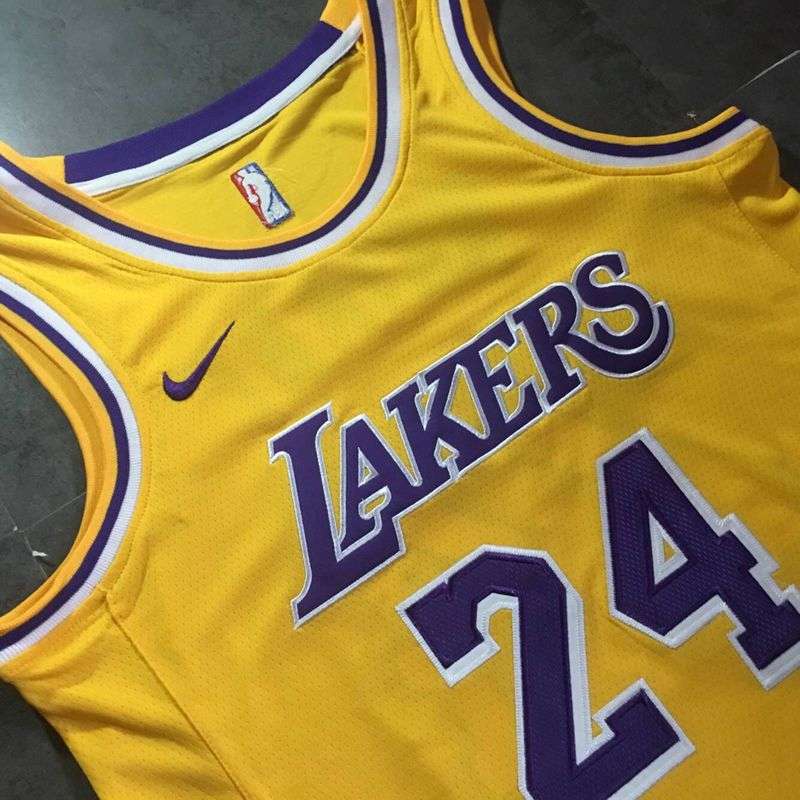 Los Angeles Lakers 2019 Yellow #24 BRYANT Basketball Jersey (Closely Stitched)