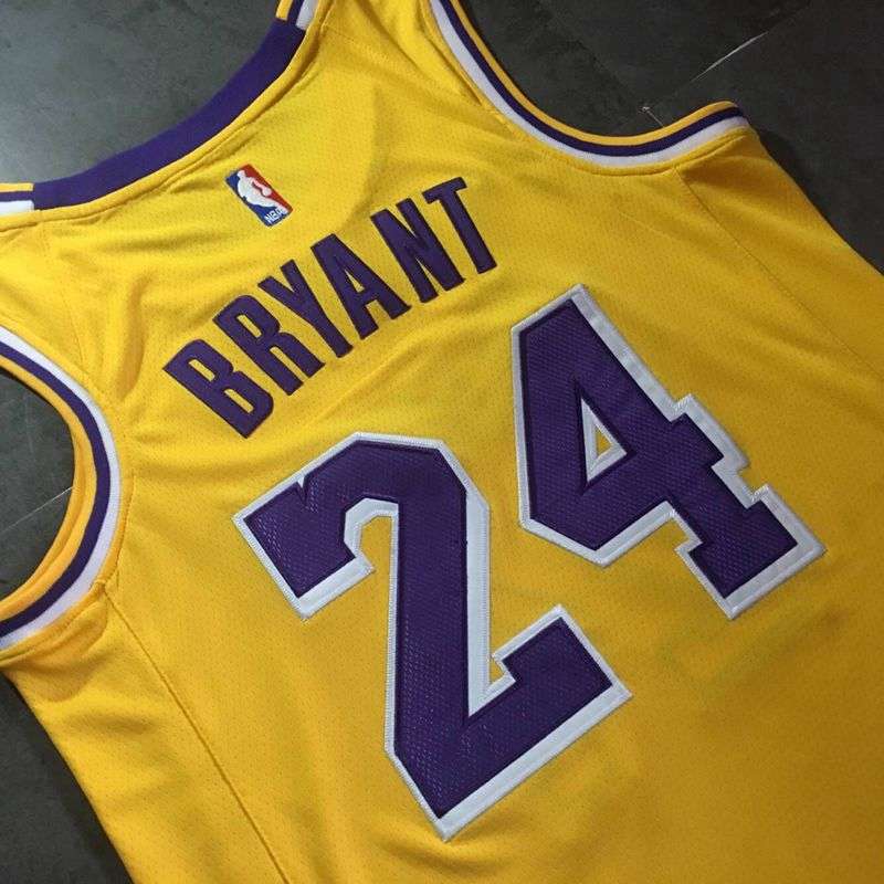 Los Angeles Lakers 2019 Yellow #24 BRYANT Basketball Jersey (Closely Stitched)