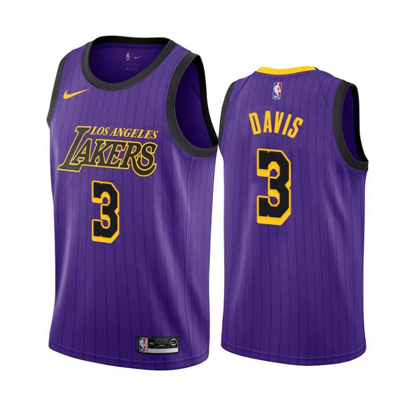 Los Angeles Lakers 2019 Purple #3 DAVIS City Basketball Jersey (Stitched) Los Angeles Lakers 2019 Purple #3 DAVIS City Basketball Jersey (Stitched)
