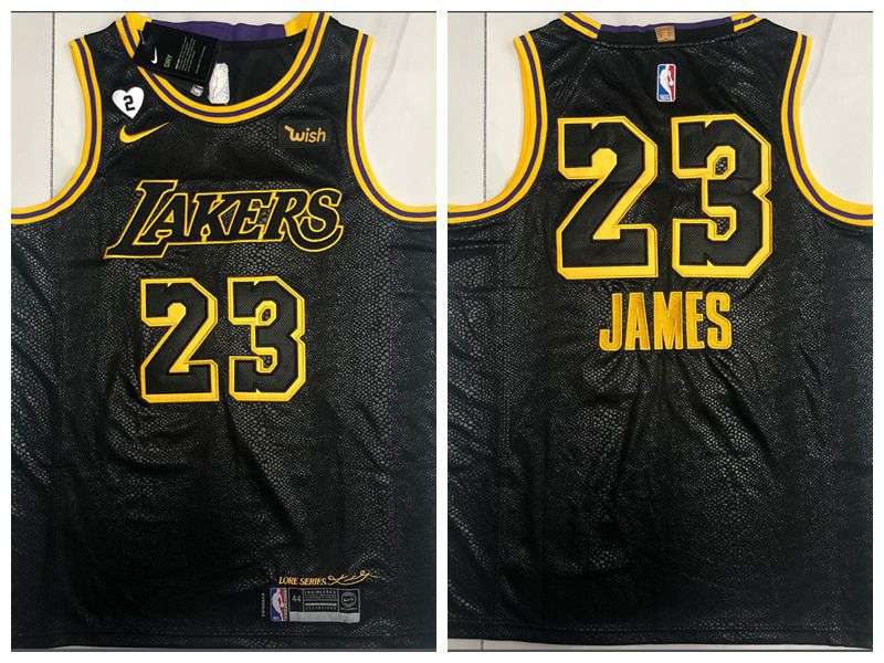 Los Angeles Lakers 2020 Black #23 JAMES City Basketball Jersey (Closely Stitched) Los Angeles Lakers 2020 Black #23 JAMES City Basketball Jersey (Closely Stitched)