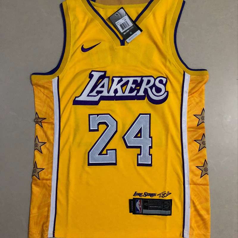 Los Angeles Lakers 2020 Yellow #24 BRYANT City Basketball Jersey (Closely Stitched) Los Angeles Lakers 2020 Yellow #24 BRYANT City Basketball Jersey (Closely Stitched)