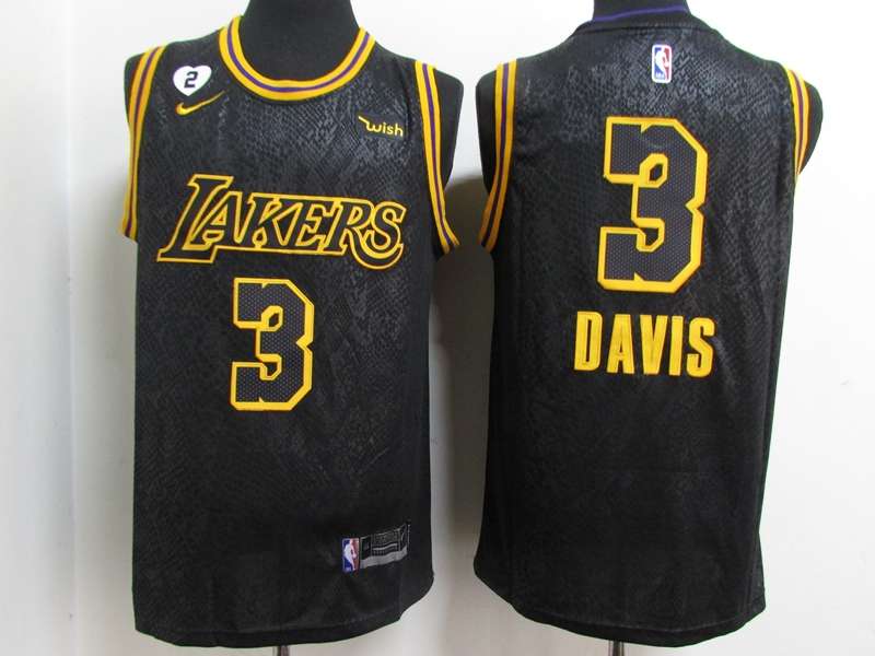 Los Angeles Lakers 2020 Black #3 DAVIS City Basketball Jersey 02 (Stitched) Los Angeles Lakers 2020 Black #3 DAVIS City Basketball Jersey 02 (Stitched)