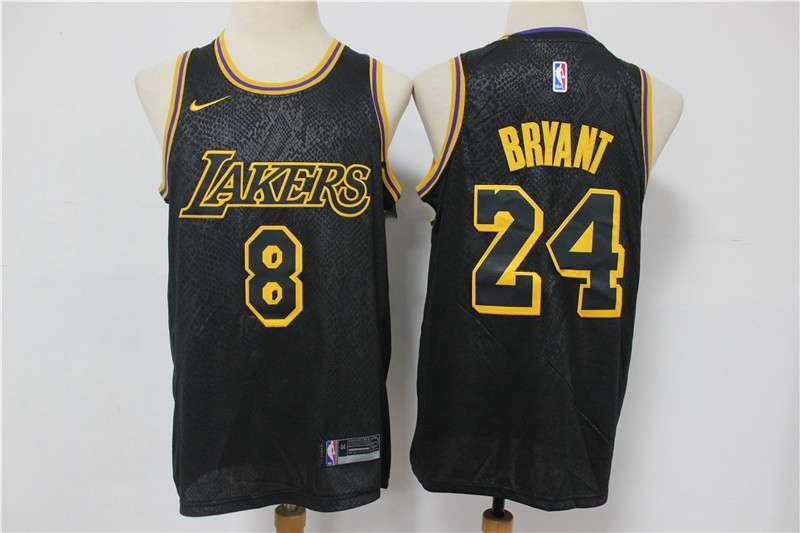 Los Angeles Lakers 2020 Black #8 And #24 BRYANT City Basketball Jersey (Stitched) Los Angeles Lakers 2020 Black #8 And #24 BRYANT City Basketball Jersey (Stitched)