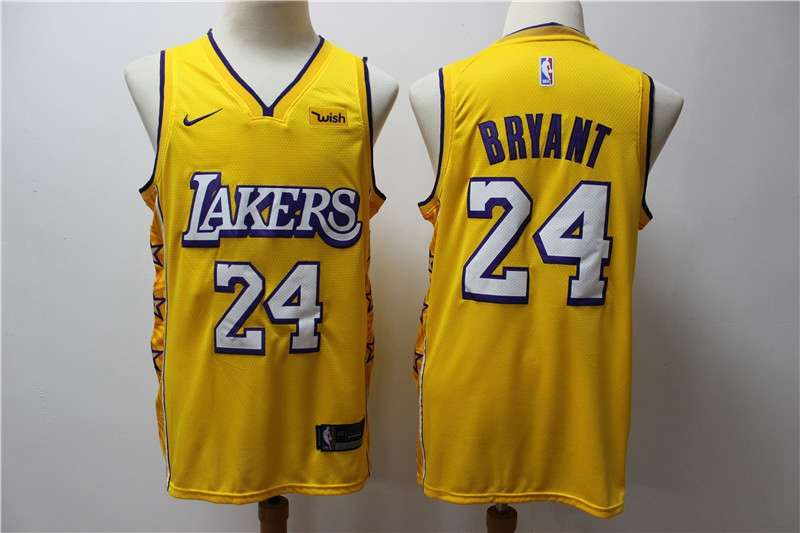 Los Angeles Lakers 2020 Yellow #24 BRYANT City Basketball Jersey (Stitched) Los Angeles Lakers 2020 Yellow #24 BRYANT City Basketball Jersey (Stitched)