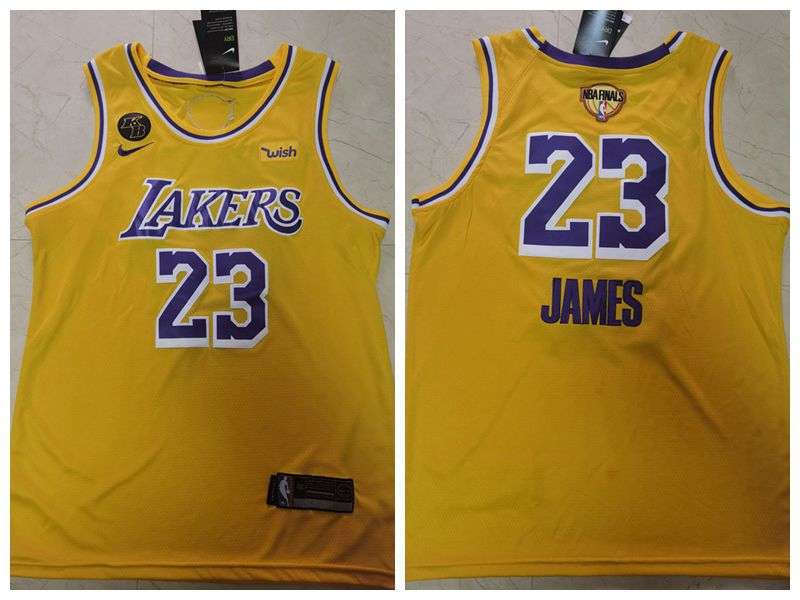 Los Angeles Lakers 2020 Yellow #23 JAMES Finals Basketball Jersey (Stitched) Los Angeles Lakers 2020 Yellow #23 JAMES Finals Basketball Jersey (Stitched)