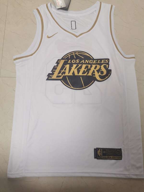 Los Angeles Lakers 2020 White Gold #23 JAMES Basketball Jersey (Stitched) Los Angeles Lakers 2020 White Gold #23 JAMES Basketball Jersey (Stitched)