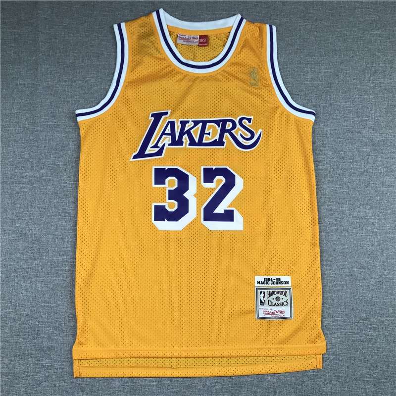 Los Angeles Lakers 1984/85 Yellow #32 JOHNSON Classics Basketball Jersey (Stitched) Los Angeles Lakers 1984/85 Yellow #32 JOHNSON Classics Basketball Jersey (Stitched)