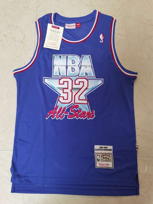 Los Angeles Lakers 1992 Blue #32 JOHNSON ALL-STAR Classics Basketball Jersey (Stitched) Los Angeles Lakers 1992 Blue #32 JOHNSON ALL-STAR Classics Basketball Jersey (Stitched)