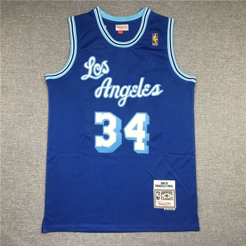 Los Angeles Lakers 1996/97 Blue #34 ONEAL Classics Basketball Jersey (Stitched) Los Angeles Lakers 1996/97 Blue #34 ONEAL Classics Basketball Jersey (Stitched)
