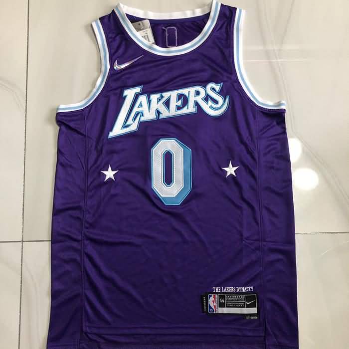 Los Angeles Lakers 21/22 Purple #0 WESTBROOK City Basketball Jersey (Closely Stitched) Los Angeles Lakers 21/22 Purple #0 WESTBROOK City Basketball Jersey (Closely Stitched)