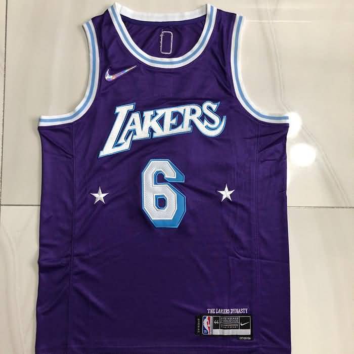 Los Angeles Lakers 21/22 Purple #6 JAMES City Basketball Jersey (Closely Stitched) Los Angeles Lakers 21/22 Purple #6 JAMES City Basketball Jersey (Closely Stitched)