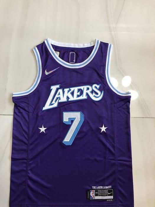 Los Angeles Lakers 21/22 Purple #7 ANTHONY City Basketball Jersey (Closely Stitched) Los Angeles Lakers 21/22 Purple #7 ANTHONY City Basketball Jersey (Closely Stitched)