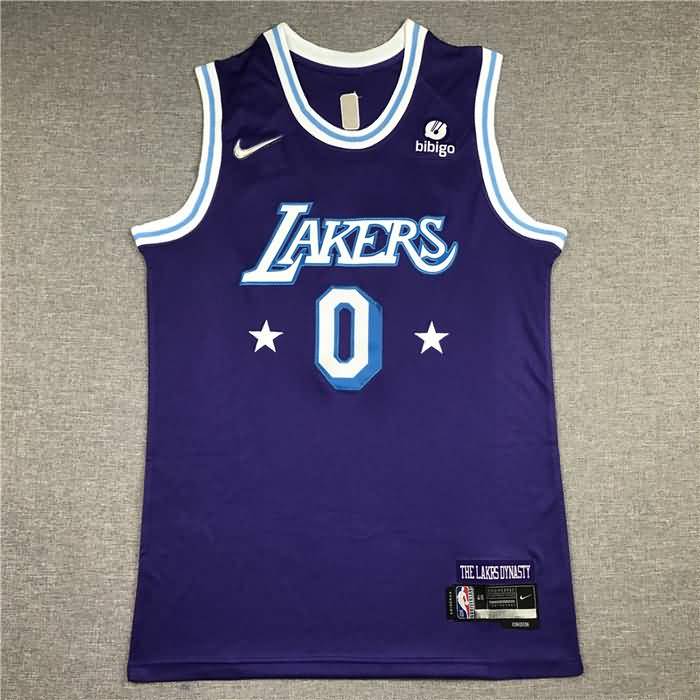 Los Angeles Lakers 21/22 Purple #0 WESTBROOK City Basketball Jersey (Stitched) Los Angeles Lakers 21/22 Purple #0 WESTBROOK City Basketball Jersey (Stitched)
