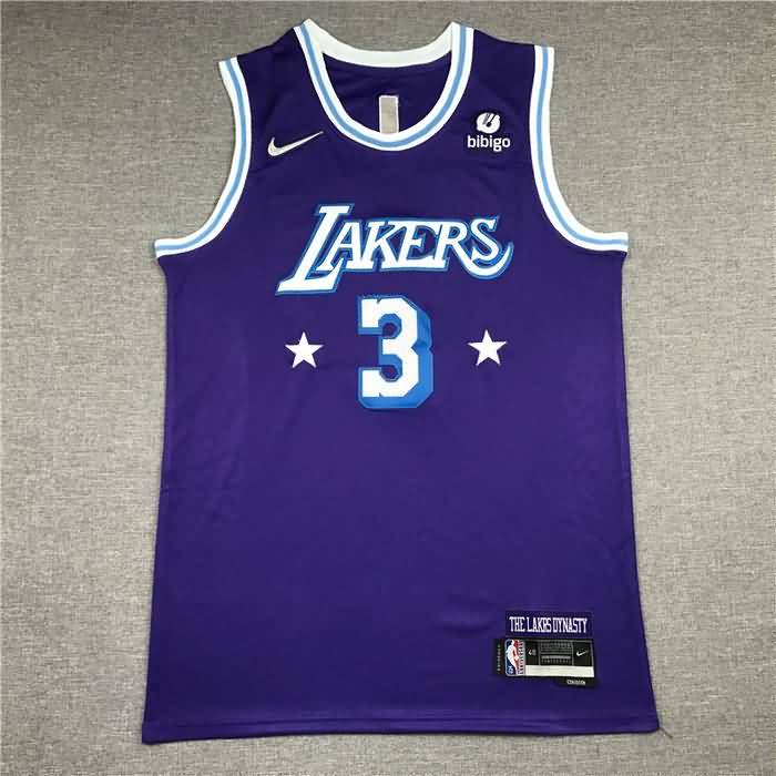 Los Angeles Lakers 21/22 Purple #3 DAVIS City Basketball Jersey (Stitched) Los Angeles Lakers 21/22 Purple #3 DAVIS City Basketball Jersey (Stitched)