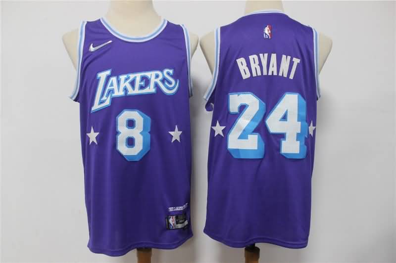 Los Angeles Lakers 21/22 Purple #8 #24 BRYANT City Basketball Jersey (Stitched) Los Angeles Lakers 21/22 Purple #8 #24 BRYANT City Basketball Jersey (Stitched)