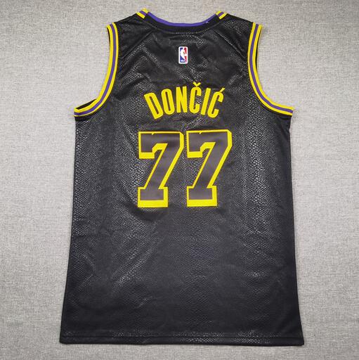 24/25 Los Angeles Lakers Black #77 DONCIC Basketball Jersey (Stitched) 02