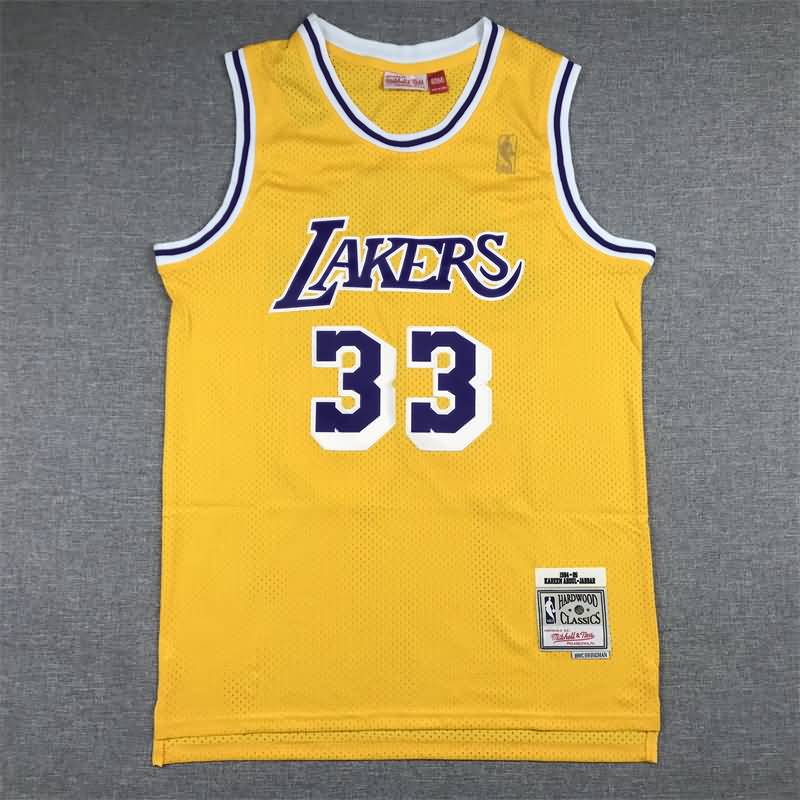 Los Angeles Lakers 1984/85 Yellow #33 ABDUL-JABBAR Classics Basketball Jersey (Stitched) Los Angeles Lakers 1984/85 Yellow #33 ABDUL-JABBAR Classics Basketball Jersey (Stitched)