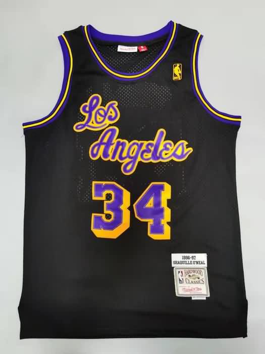 Los Angeles Lakers 1996/97 Black #34 ONEAL Classics Basketball Jersey (Stitched) Los Angeles Lakers 1996/97 Black #34 ONEAL Classics Basketball Jersey (Stitched)