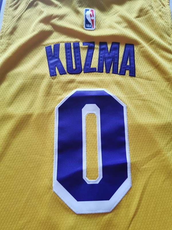 Los Angeles Lakers Yellow #0 KUZMA Classics Basketball Jersey (Stitched)