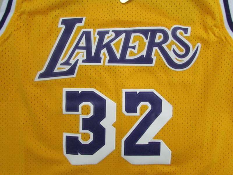 Los Angeles Lakers Yellow #32 JOHNSON Classics Basketball Jersey (Stitched)