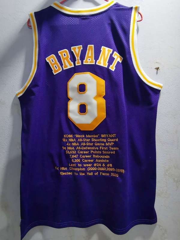 Los Angeles Lakers Purple #8 BRYANT Basketball Jersey 04 (Stitched)