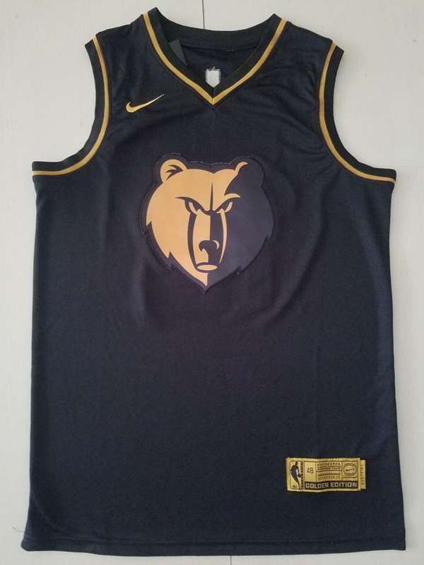 Memphis Grizzlies 2020 Black Gold #12 MORANT Basketball Jersey (Stitched) Memphis Grizzlies 2020 Black Gold #12 MORANT Basketball Jersey (Stitched)