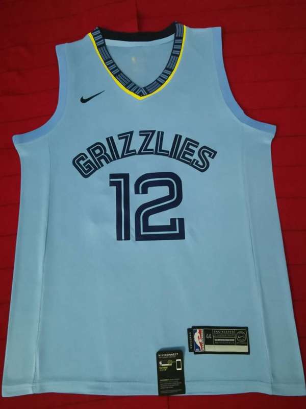 Memphis Grizzlies 2020 Light Blue #12 MORANT Basketball Jersey (Stitched) Memphis Grizzlies 2020 Light Blue #12 MORANT Basketball Jersey (Stitched)