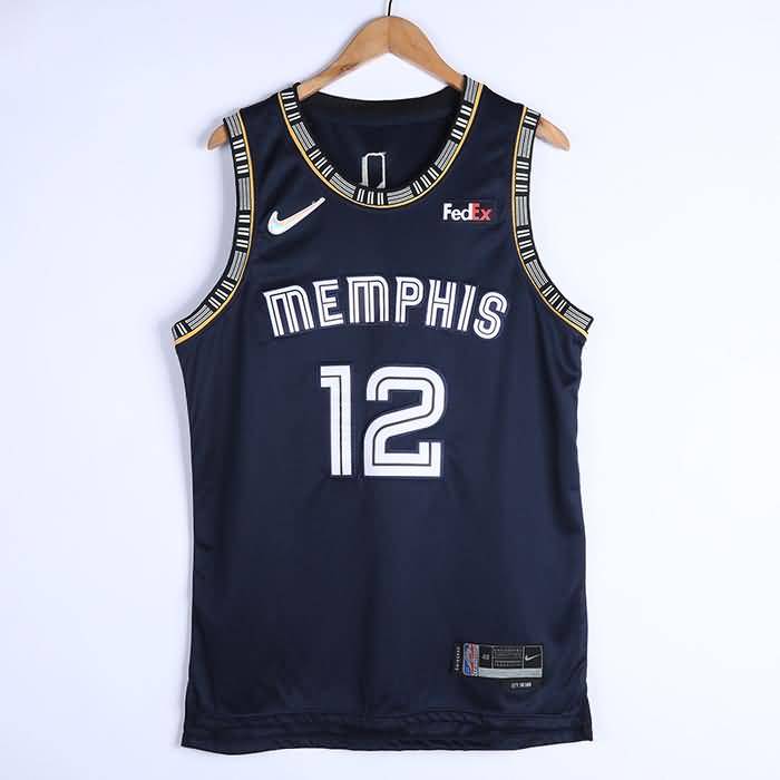 Memphis Grizzlies 21/22 Dark Blue #12 MORANT City Basketball Jersey (Stitched) Memphis Grizzlies 21/22 Dark Blue #12 MORANT City Basketball Jersey (Stitched)