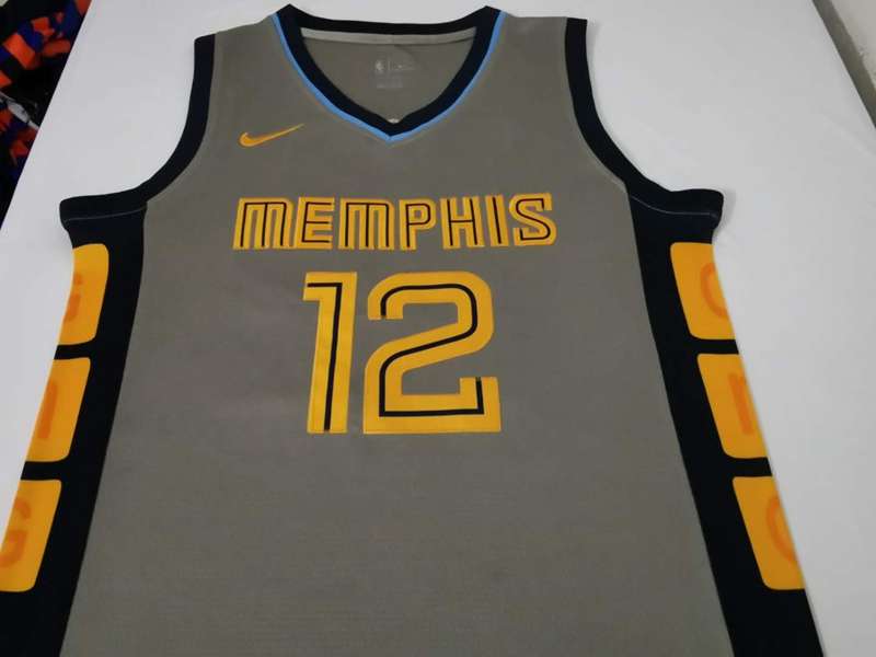 Memphis Grizzlies Grey #12 MORANT Basketball Jersey (Stitched)