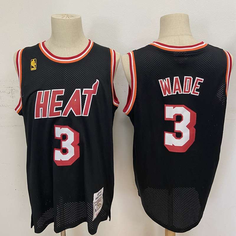 Miami Heat 2003/04 Black #3 WADE Classics Basketball Jersey (Stitched) Miami Heat 2003/04 Black #3 WADE Classics Basketball Jersey (Stitched)