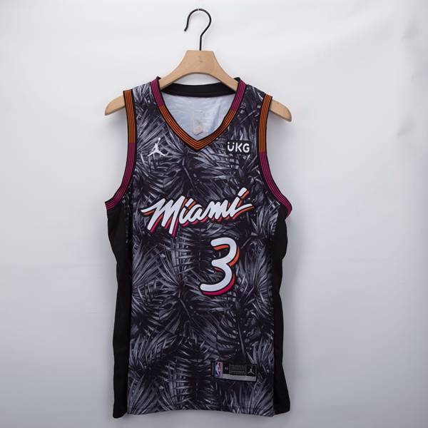 Miami Heat 20/21 Black #3 WADE AJ Basketball Jersey (Stitched) Miami Heat 20/21 Black #3 WADE AJ Basketball Jersey (Stitched)