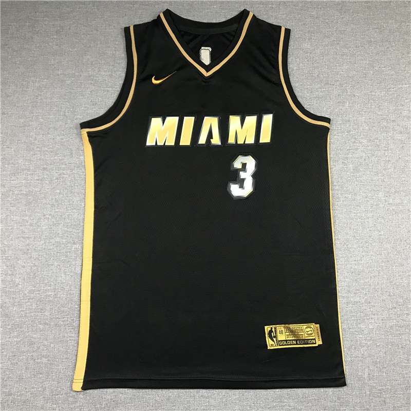 Miami Heat 20/21 Black Gold #3 WADE Basketball Jersey (Stitched) Miami Heat 20/21 Black Gold #3 WADE Basketball Jersey (Stitched)
