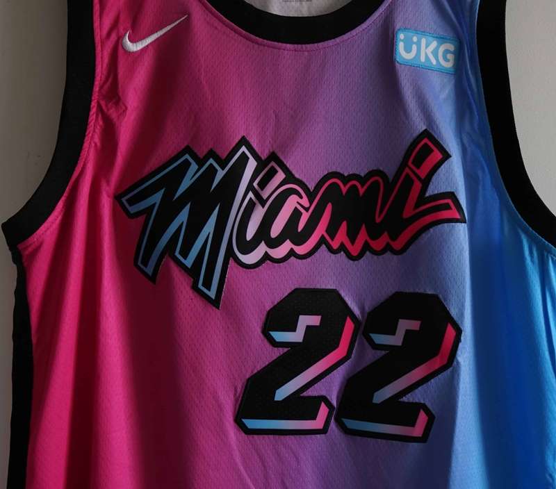 Miami Heat 20/21 Pink Blue #22 BUTLER City Basketball Jersey (Stitched)