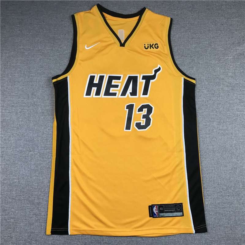 Miami Heat 20/21 Yellow #13 ADEBAYO Basketball Jersey (Stitched) Miami Heat 20/21 Yellow #13 ADEBAYO Basketball Jersey (Stitched)