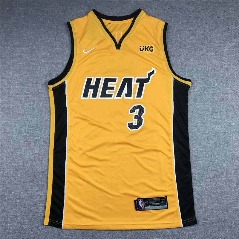 Miami Heat 20/21 Yellow #3 WADE Basketball Jersey (Stitched) Miami Heat 20/21 Yellow #3 WADE Basketball Jersey (Stitched)
