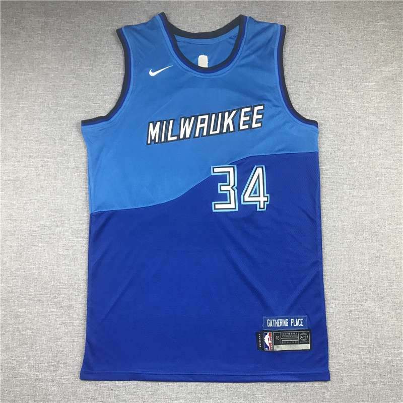 Milwaukee Bucks 20/21 Blue #34 ANTETOKOUNMPO City Basketball Jersey (Stitched) Milwaukee Bucks 20/21 Blue #34 ANTETOKOUNMPO City Basketball Jersey (Stitched)