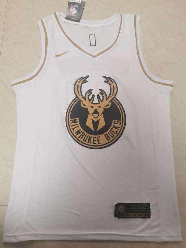Milwaukee Bucks 2020 White Gold #34 ANTETOKOUNMPO Basketball Jersey (Stitched) Milwaukee Bucks 2020 White Gold #34 ANTETOKOUNMPO Basketball Jersey (Stitched)