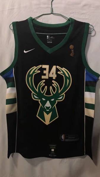 20/21 Milwaukee Bucks Black #34 ANTETOKOUNMPO Champion Basketball Jersey (Stitched) 20/21 Milwaukee Bucks Black #34 ANTETOKOUNMPO Champion Basketball Jersey (Stitched)