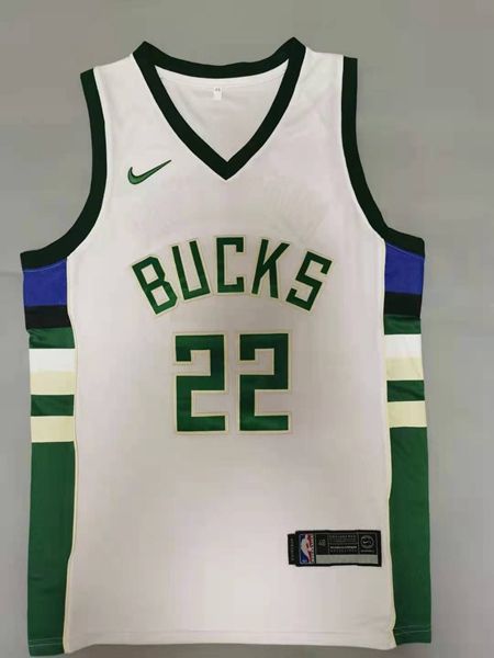20/21 Milwaukee Bucks White #22 MIDDLETON Basketball Jersey (Stitched) 20/21 Milwaukee Bucks White #22 MIDDLETON Basketball Jersey (Stitched)