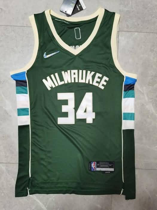 Milwaukee Bucks 21/22 Green #34 ANTETOKOUNMPO Basketball Jersey (Stitched) Milwaukee Bucks 21/22 Green #34 ANTETOKOUNMPO Basketball Jersey (Stitched)