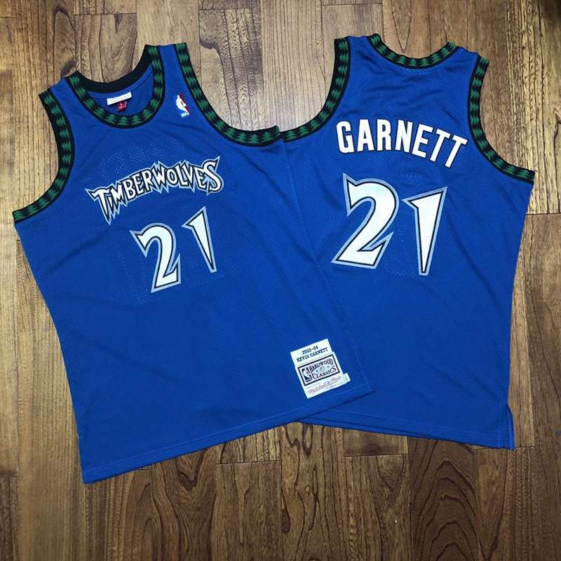 Minnesota Timberwolves 2003/04 Blue #21 GARNETT Classics Basketball Jersey (Closely Stitched) Minnesota Timberwolves 2003/04 Blue #21 GARNETT Classics Basketball Jersey (Closely Stitched)